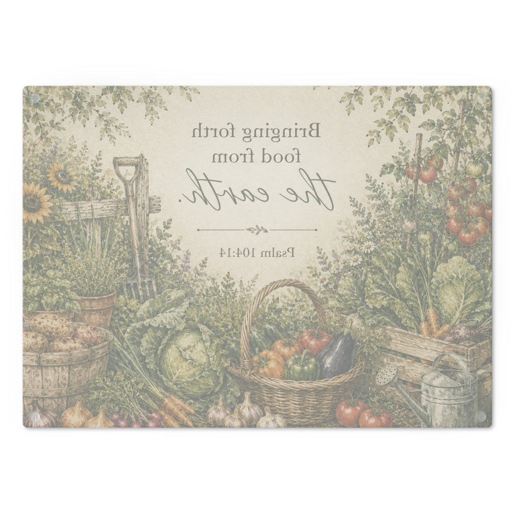 Psalm 104:14 Garden Cutting Board — Bringing Forth Food From the Earth