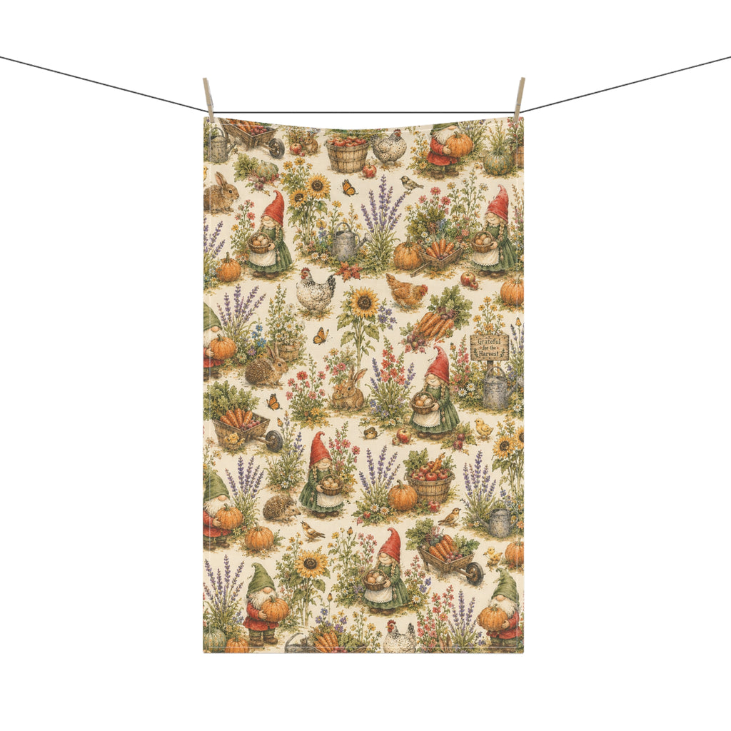 Harvest Helpers Tea Towel | Whimsical Autumn Farmhouse Kitchen Towel