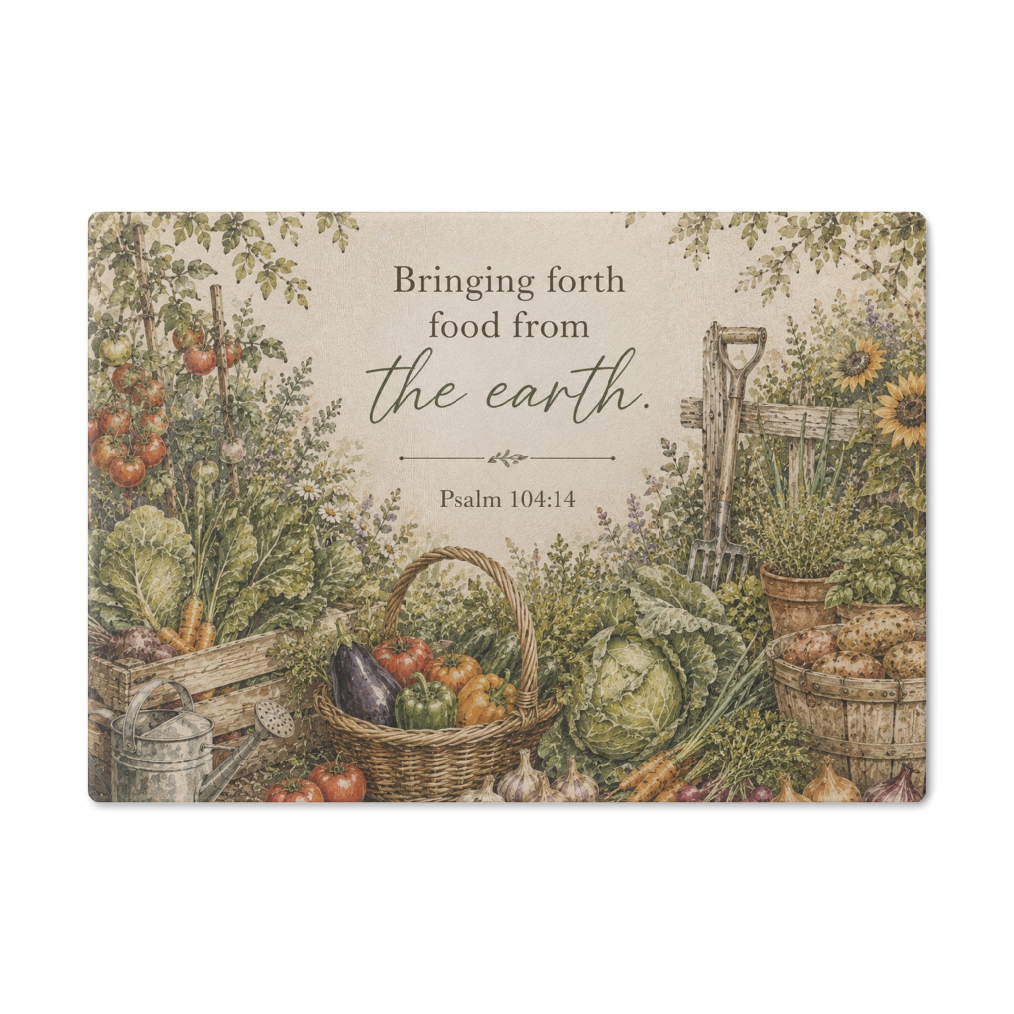 Psalm 104:14 Garden Cutting Board — Bringing Forth Food From the Earth
