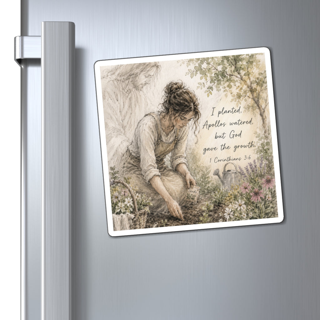 Gardening with God Magnet | 1 Corinthians 3:6 Scripture