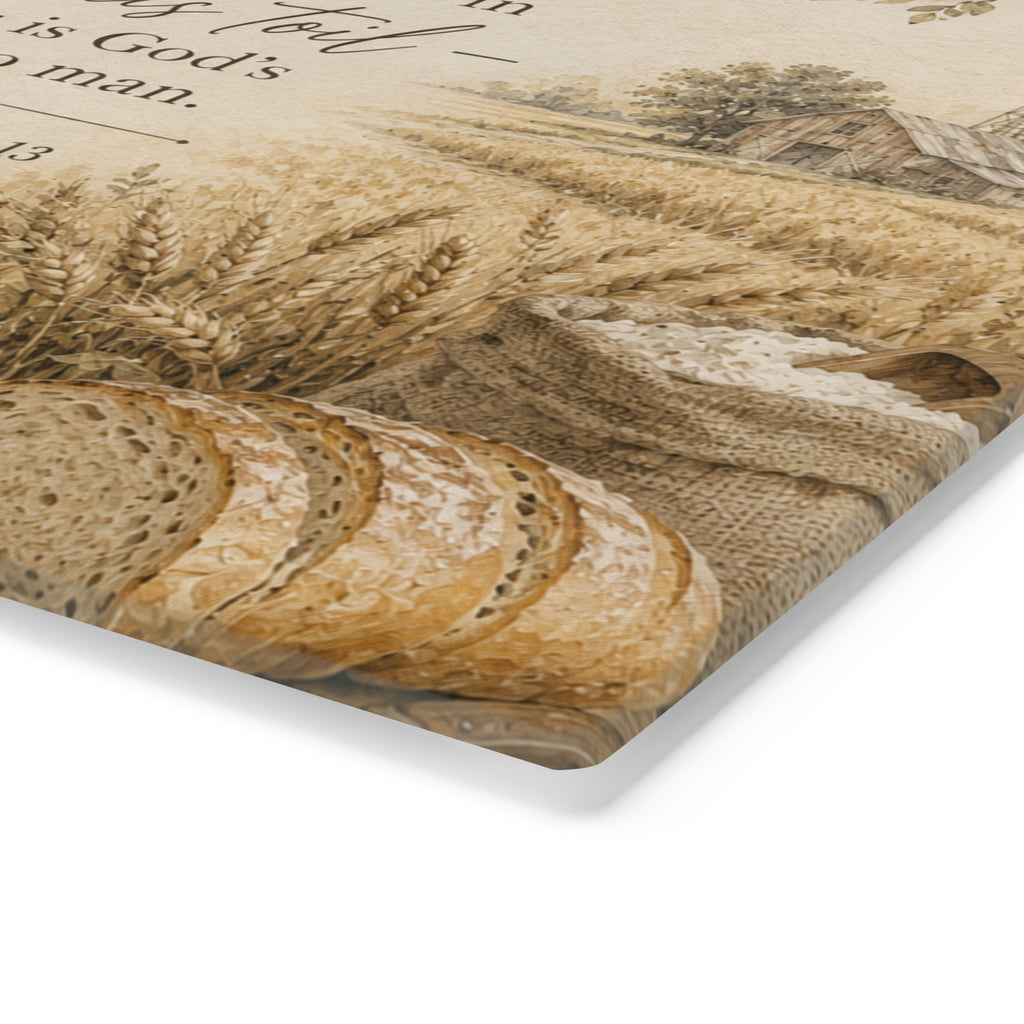 Rustic Bread & Harvest Cutting Board — Ecclesiastes 3:13 Scripture
