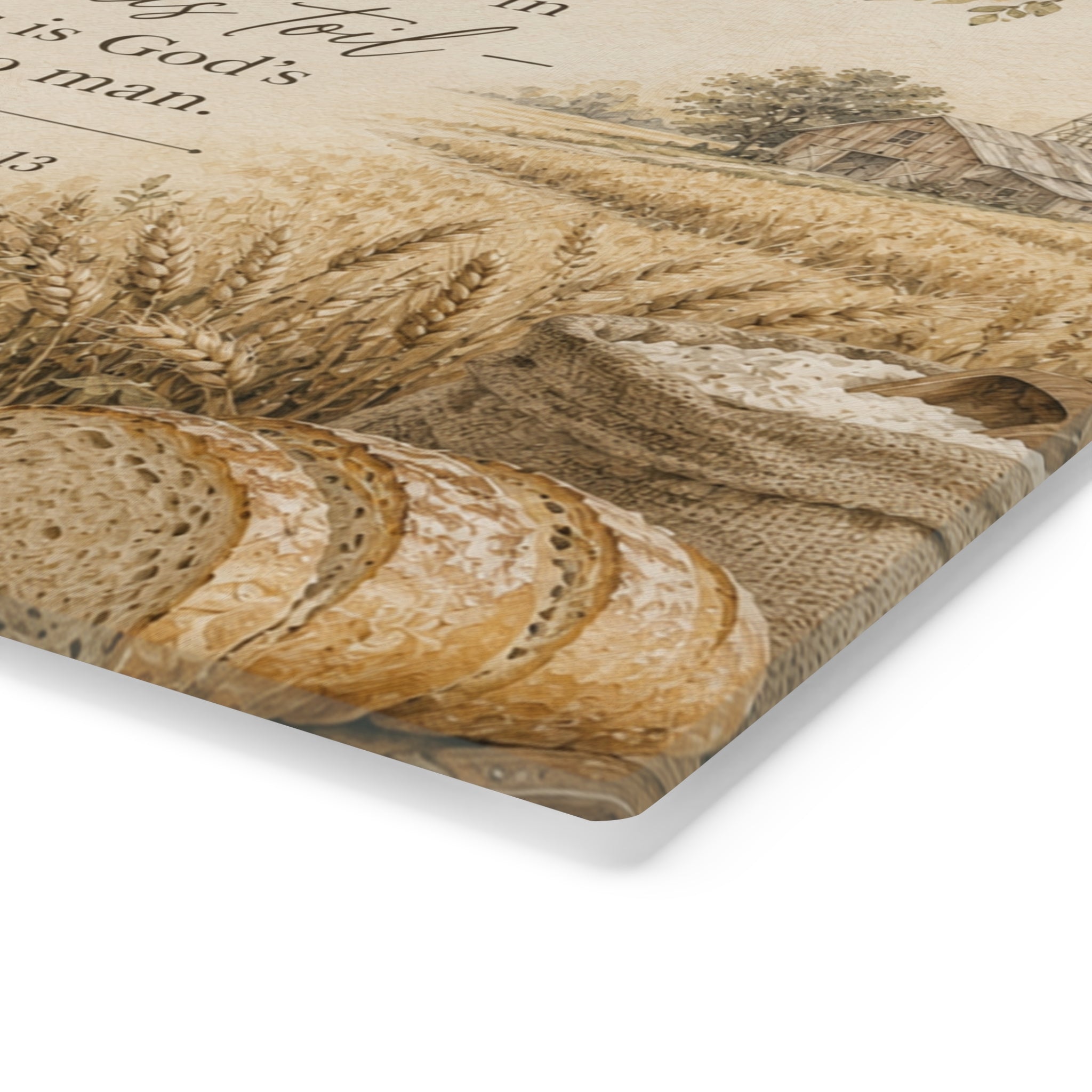 Rustic Bread & Harvest Cutting Board — Ecclesiastes 3:13 Scripture