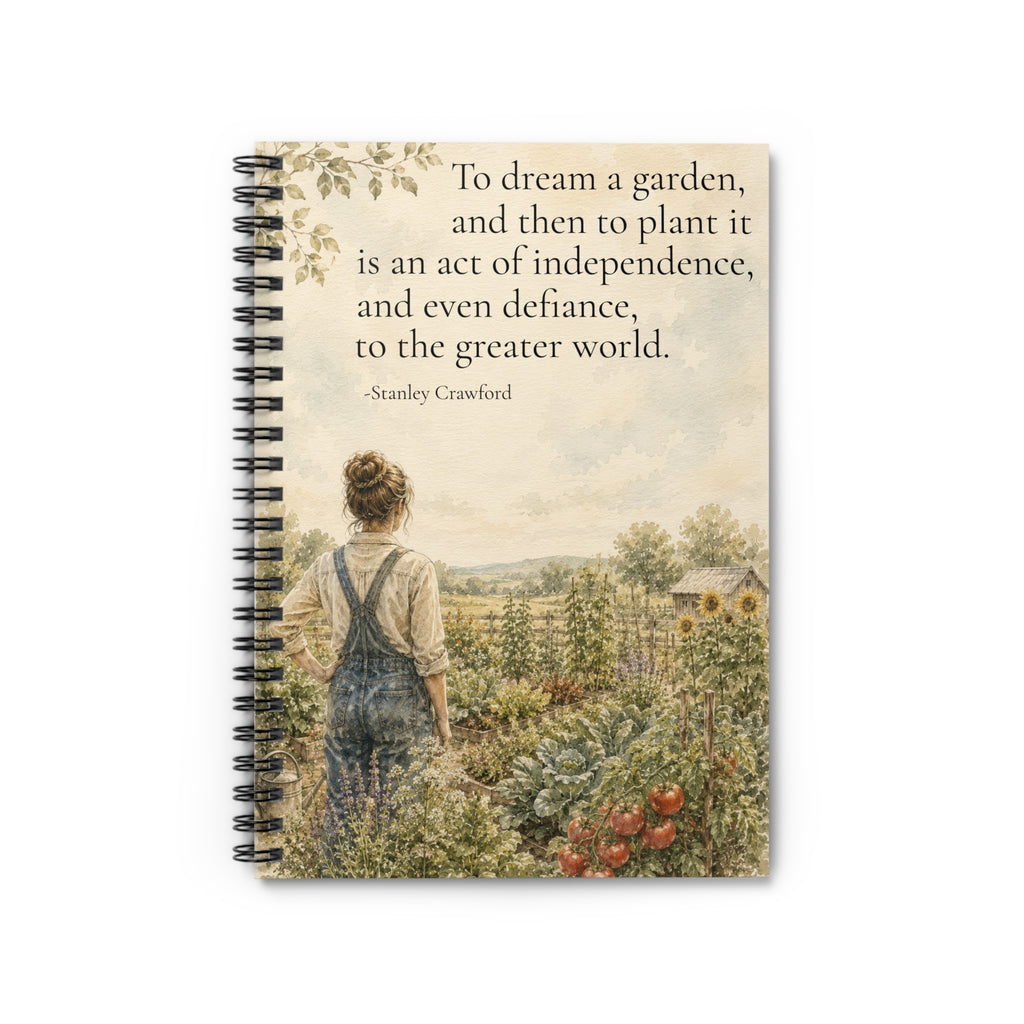Defiant Gardening spiral notebook | Vintage gardener illustration