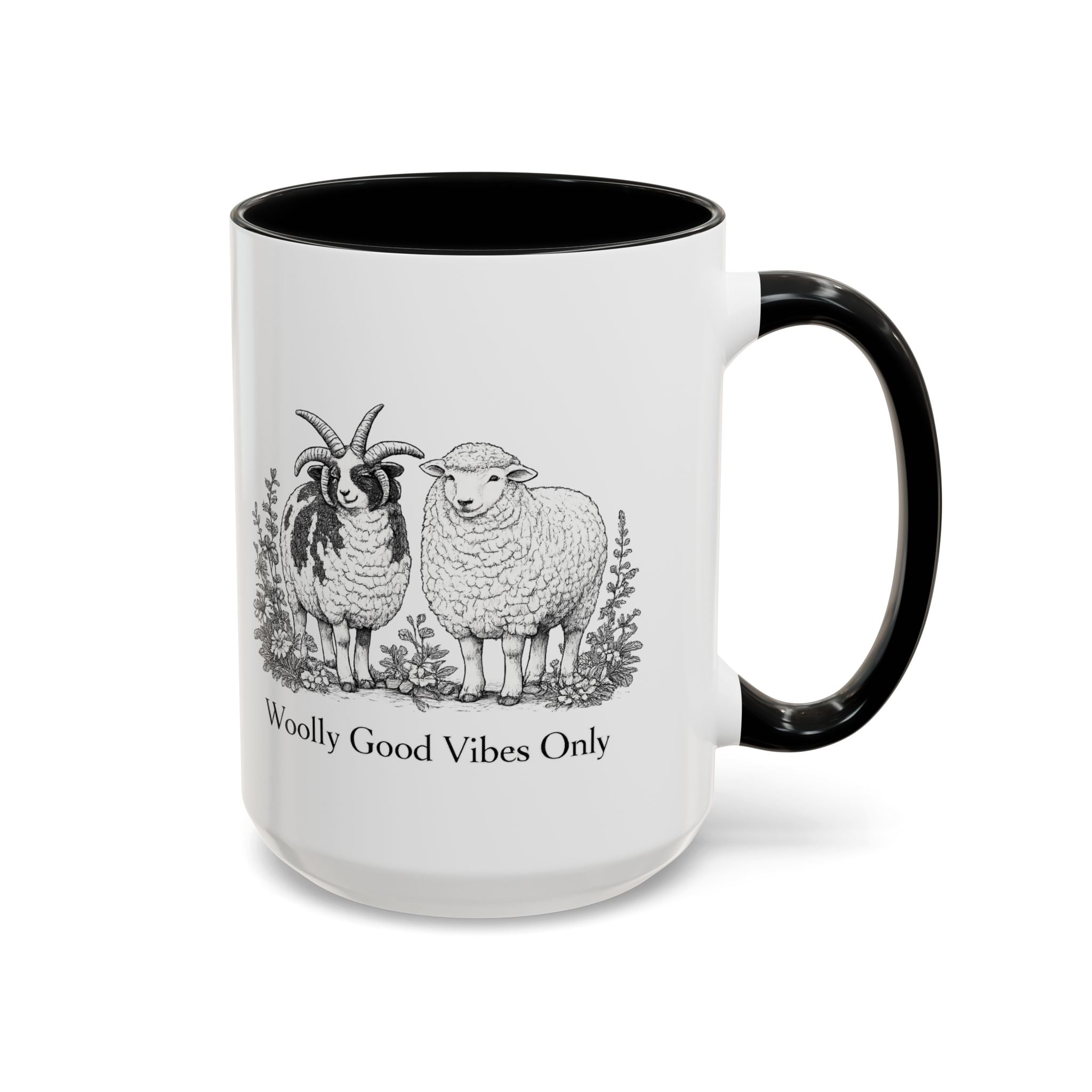 Woolly Good Vibes Only Mug | Accent Coffee Mug 11oz 15oz