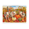 Harvest Piglets Jigsaw Puzzle | Cozy Autumn Farm Puzzle