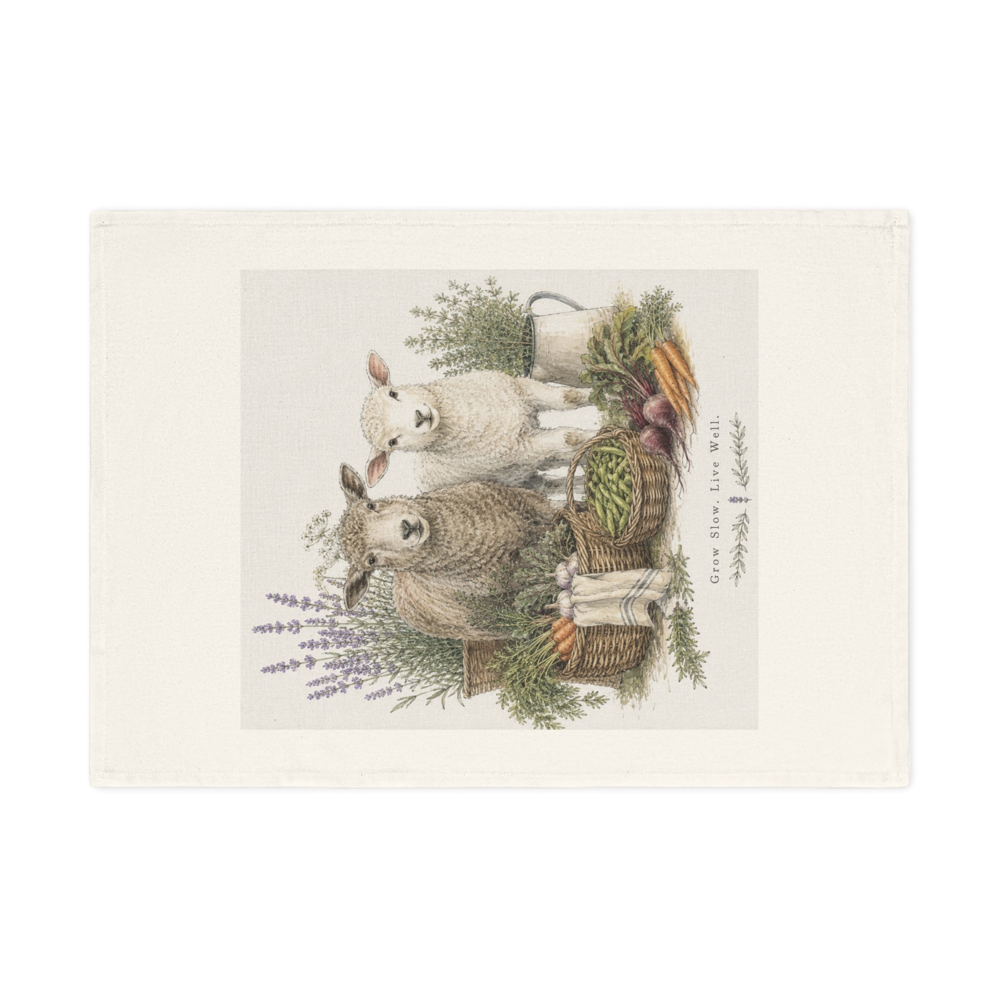 Farmhouse Sheep Cotton Tea Towel | Rustic Kitchen Linen