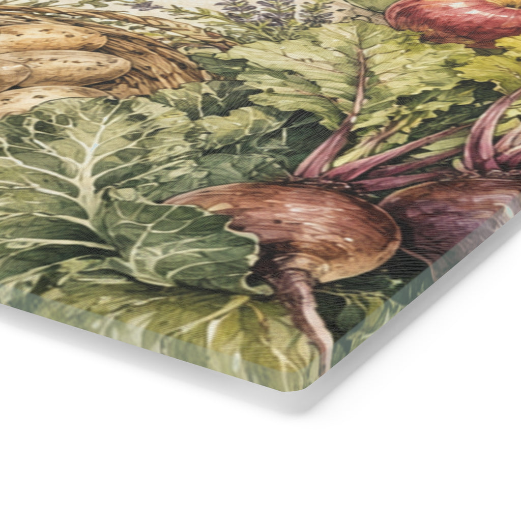 Autumn Harvest Cutting Board | Pumpkin Sunflower Vegetable Fall Kitchen
