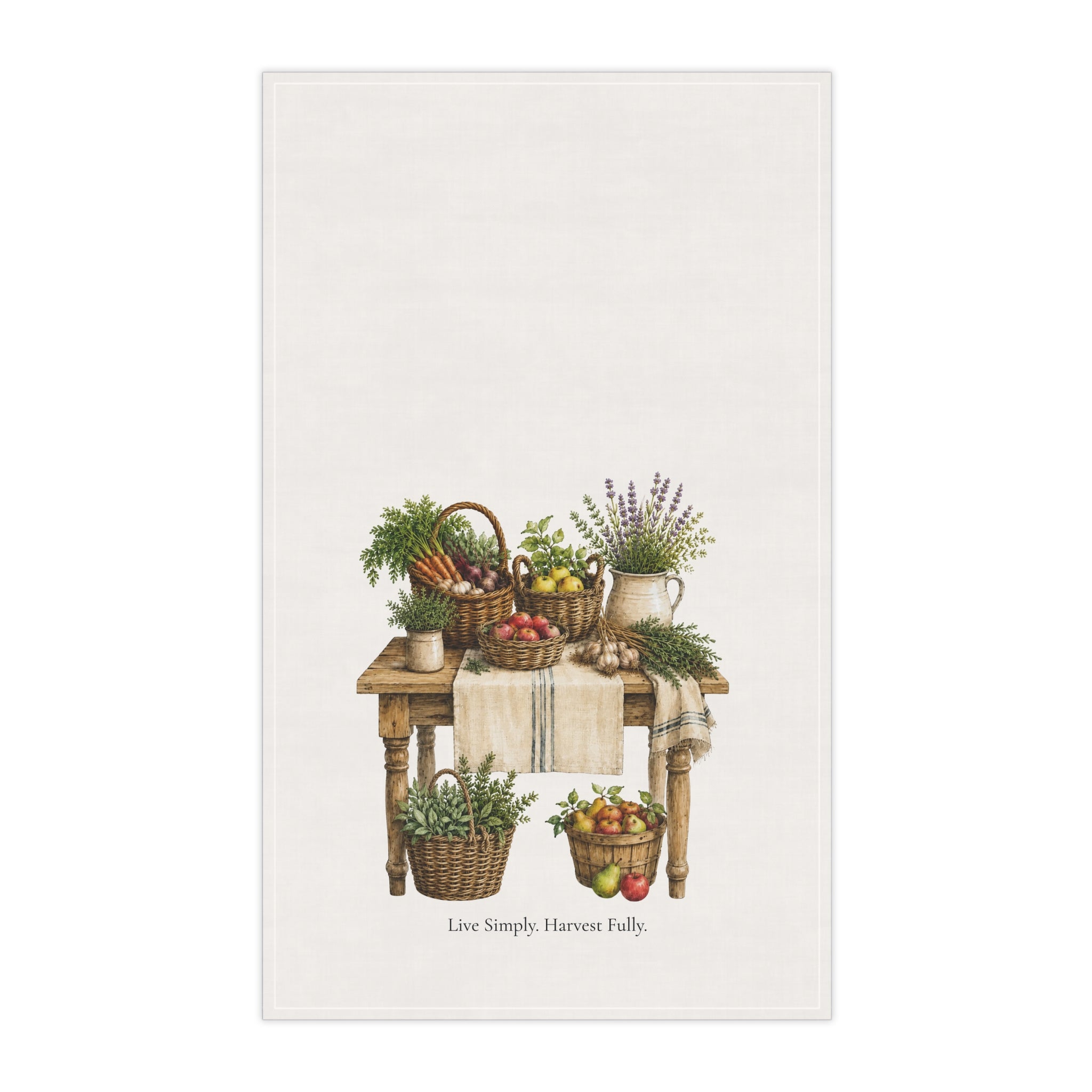 Garden Harvest Kitchen Towel | Rustic Cottage Decor