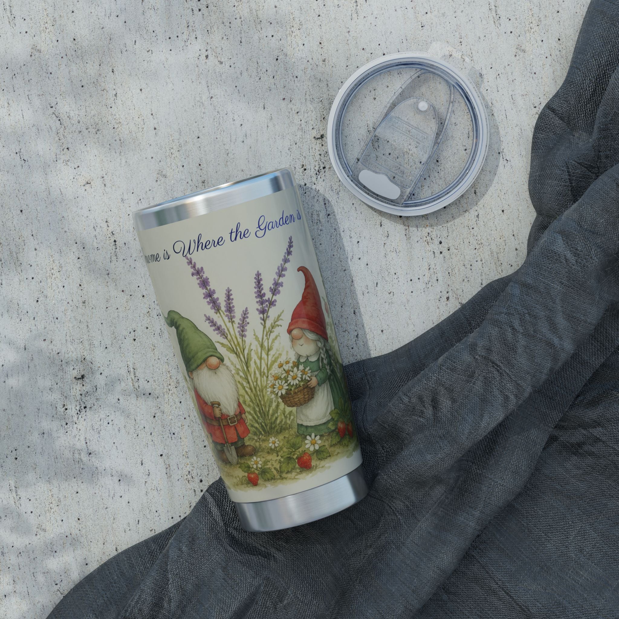 Gnome Is Where the Garden Is Tumbler – Whimsical Garden Gnome Travel Cup