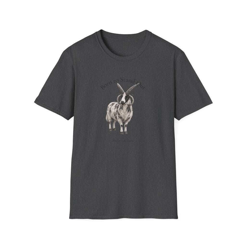 Born to Stand Out Jacob Sheep T-Shirt | 100% Cotton Farmhouse Graphic Tee | Four-Horn Sheep Shirt |