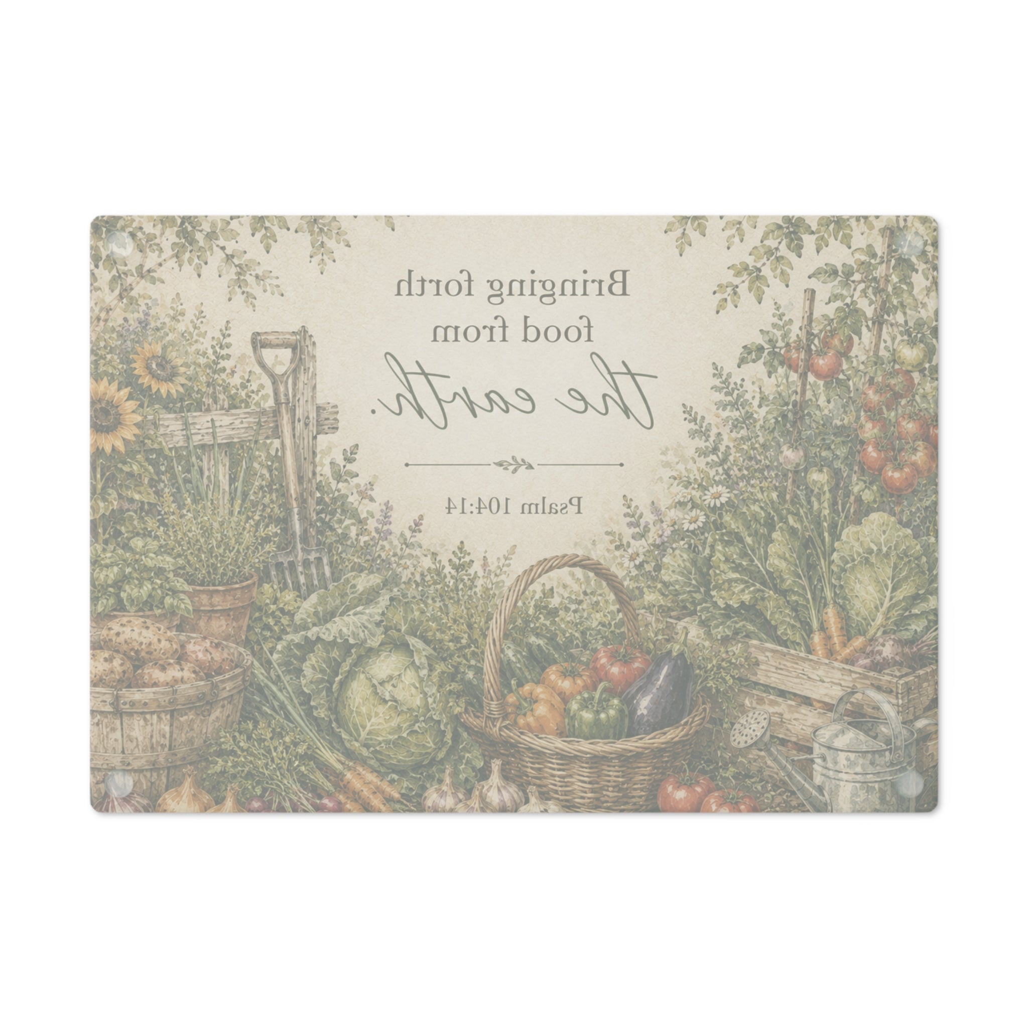 Psalm 104:14 Garden Cutting Board — Bringing Forth Food From the Earth