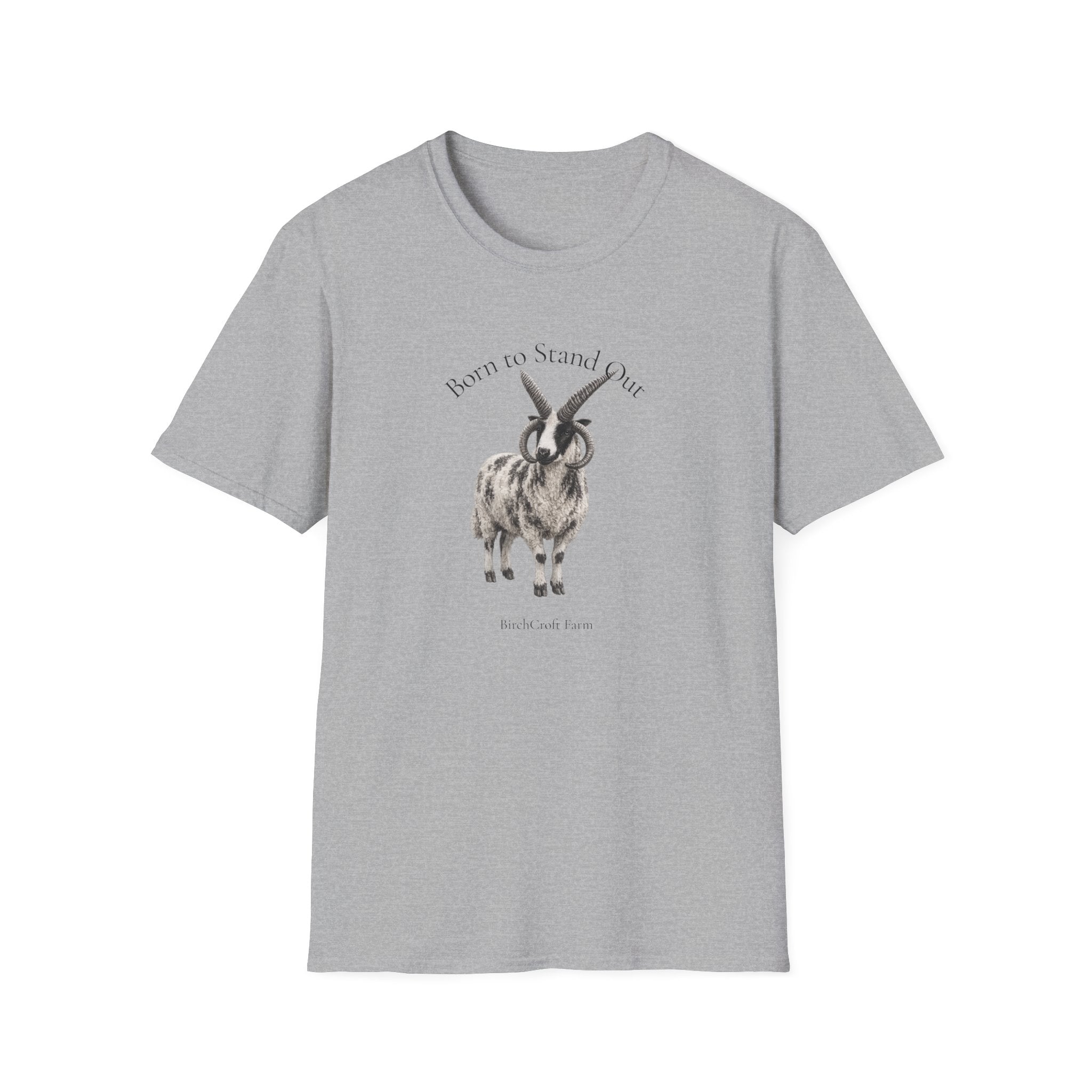 Born to Stand Out Jacob Sheep T-Shirt | 100% Cotton Farmhouse Graphic Tee | Four-Horn Sheep Shirt |