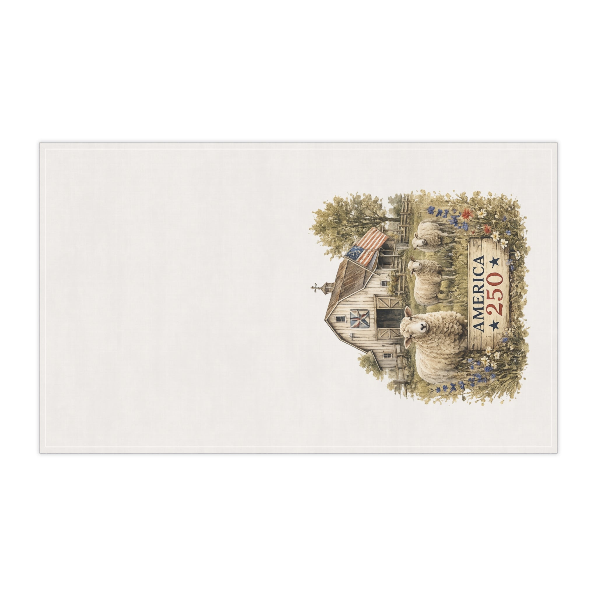 America 250 Barn Sheep Tea Towel | Patriotic Farmhouse Kitchen