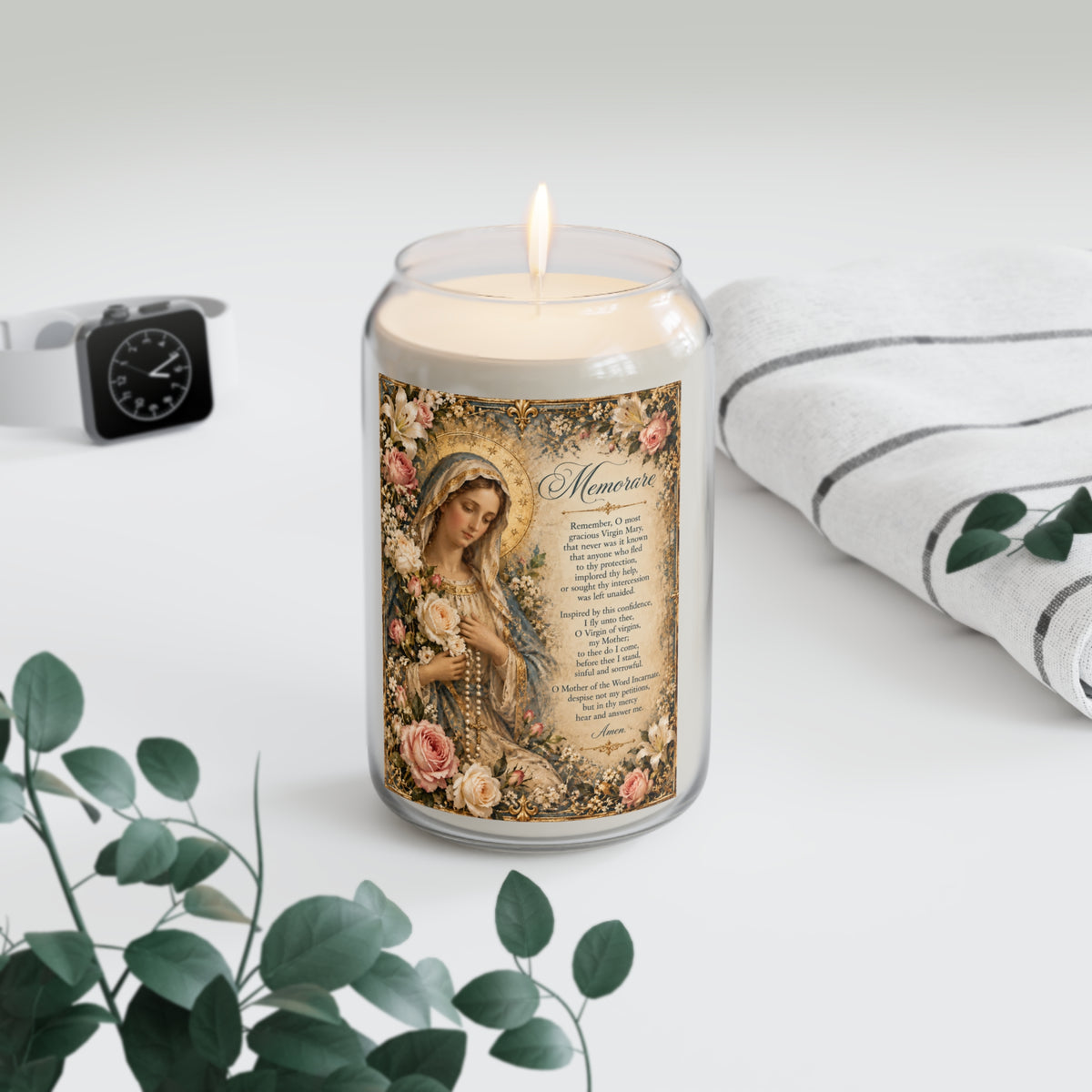 The Memorare | Blessed Virgin Mary Catholic Prayer Candle