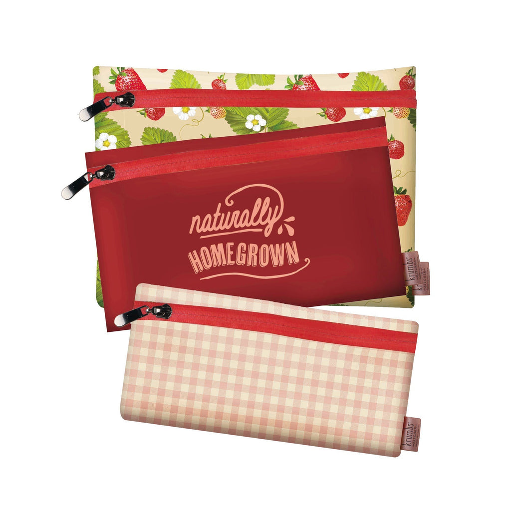 Krumbs Kitchen® Farmhouse Fresh Zips Reusable Storage Bags (3-Pack) - Naturally Home Grown