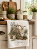 Vintage Farmhouse Lamb Tea Towel | Garden Harvest Kitchen Towel