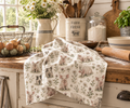 Piglet Pattern Cotton Tea Towel — Farmhouse Kitchen Decor
