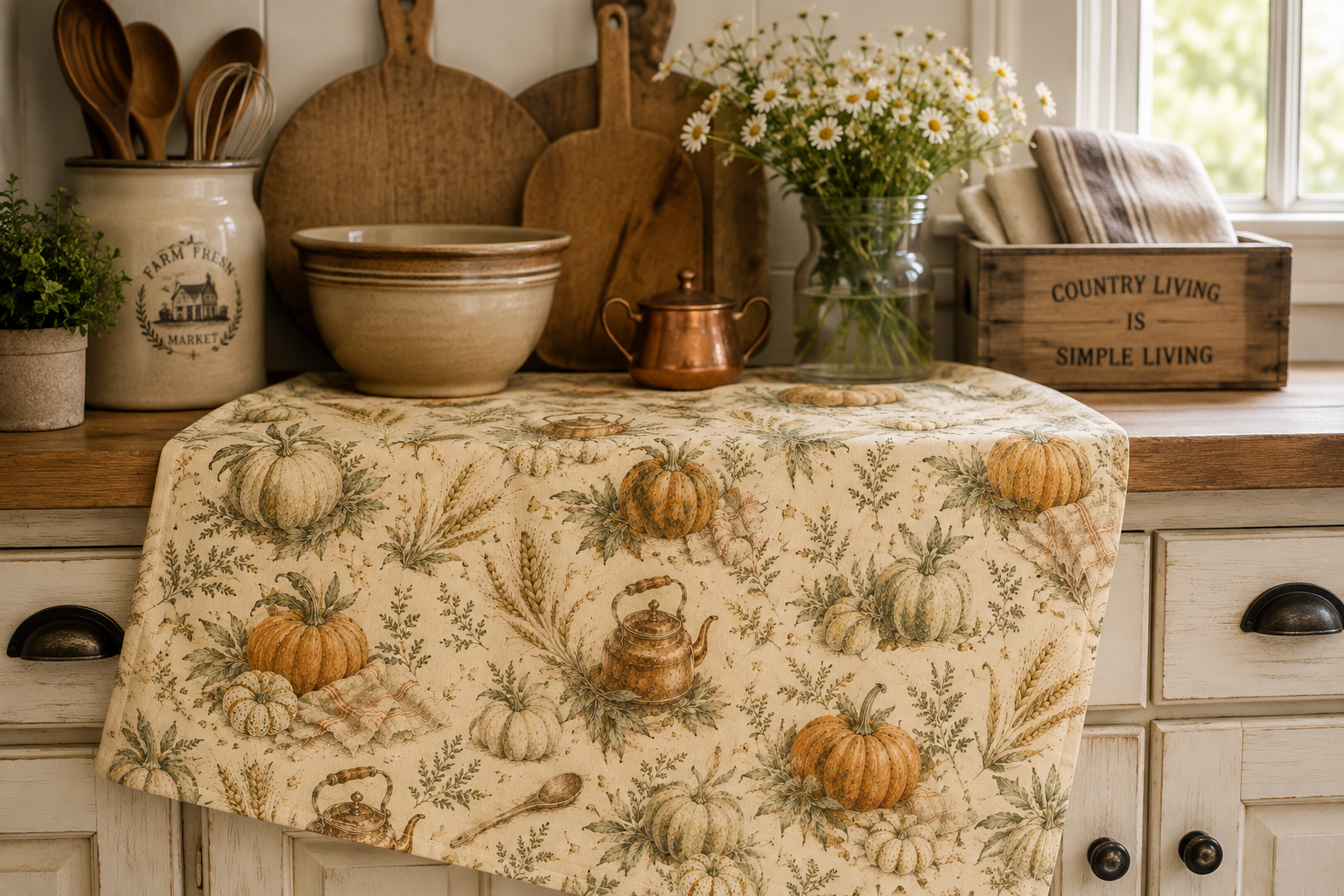 Harvest Pantry Pumpkin Tea Towel