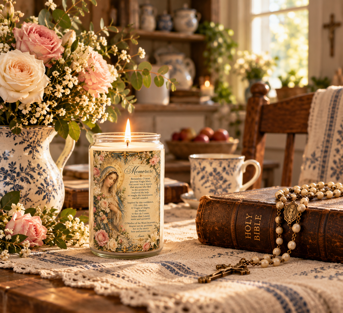 The Memorare | Blessed Virgin Mary Catholic Prayer Candle