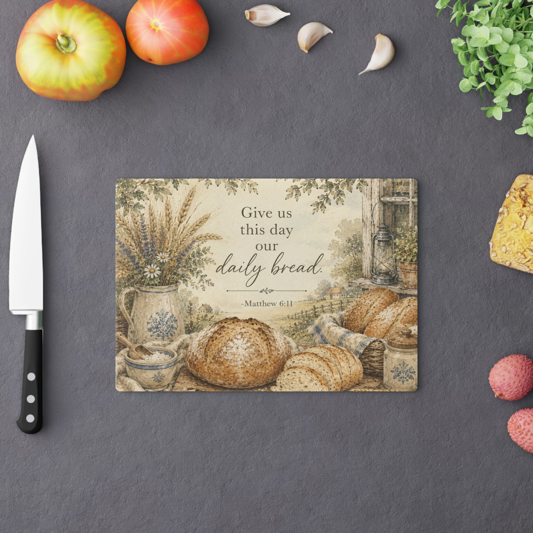 Our Daily Bread Cutting Board – (Matthew 6:11)