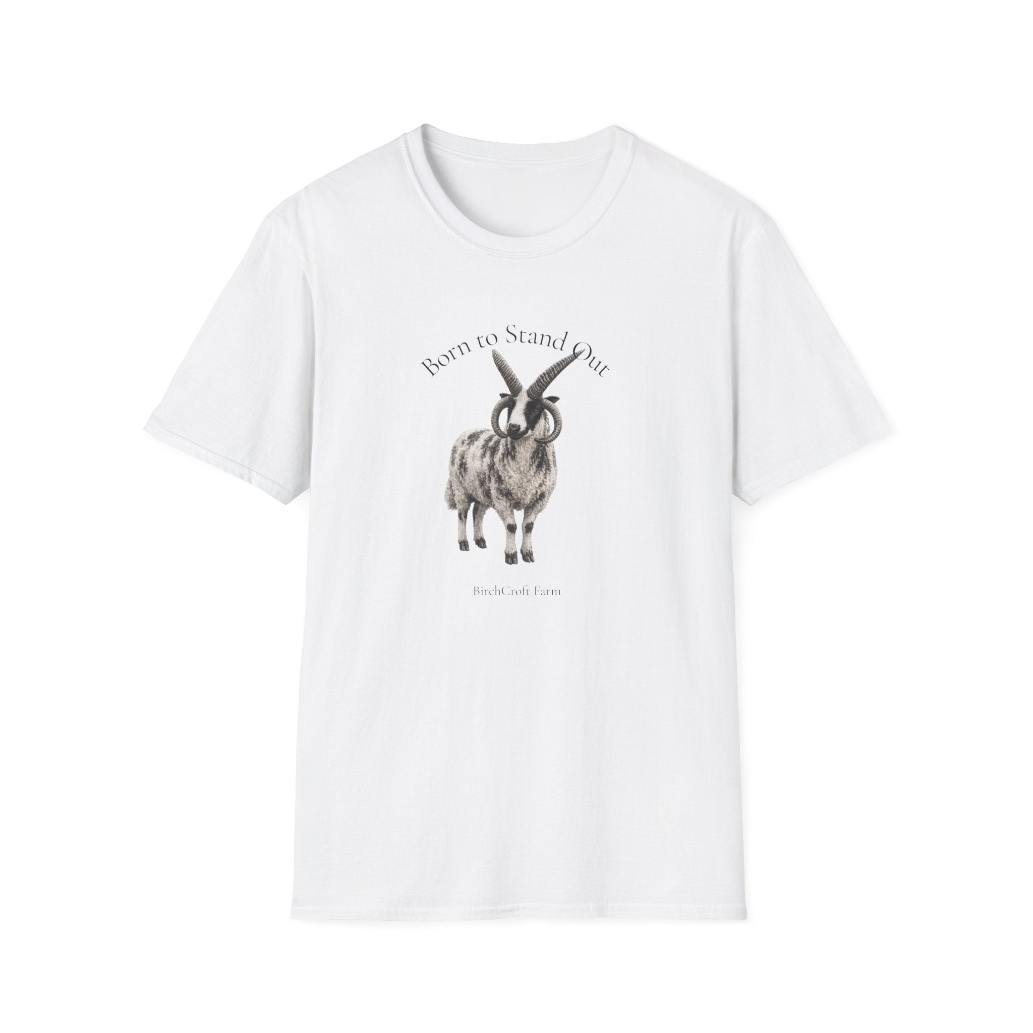 Born to Stand Out Jacob Sheep T-Shirt | 100% Cotton Farmhouse Graphic Tee | Four-Horn Sheep Shirt |