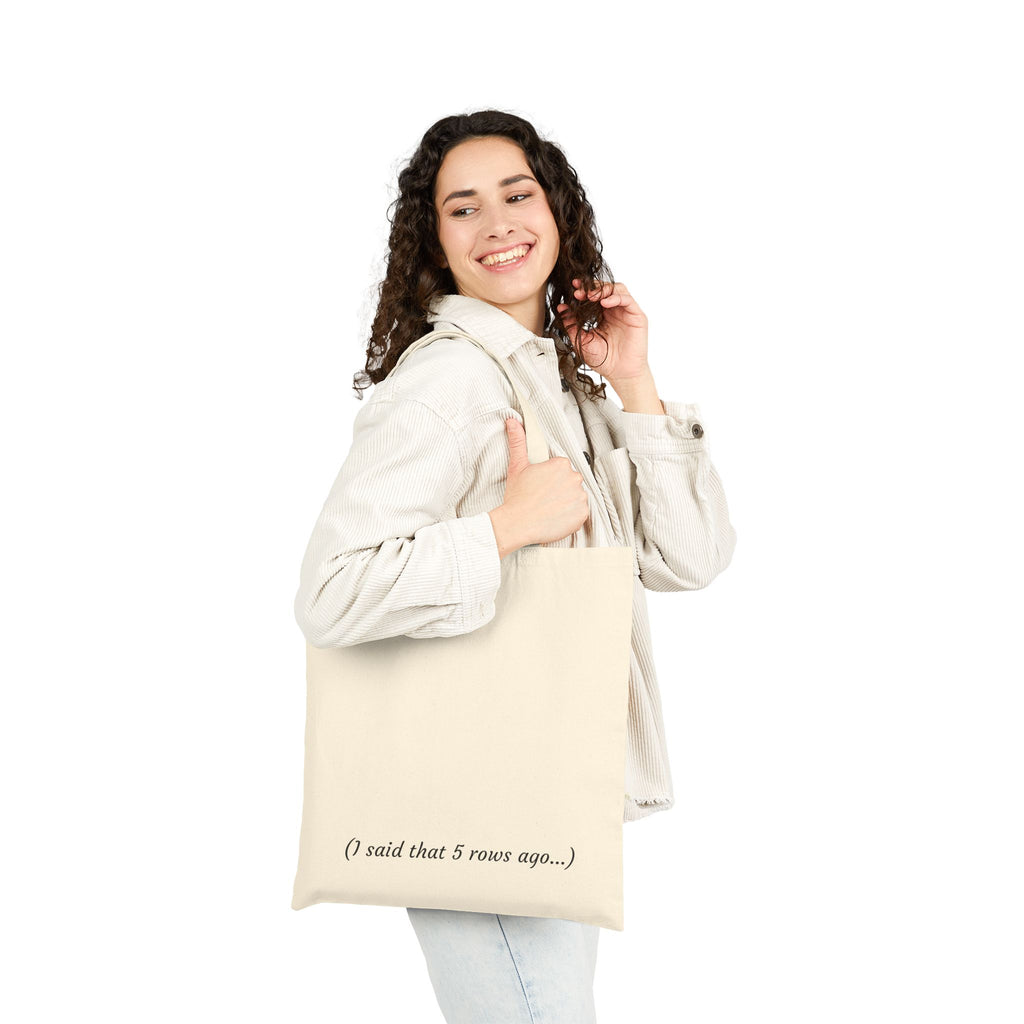 Just One More Row Crochet tote bag | Canvas Tote, Yarn and Hook Illustration