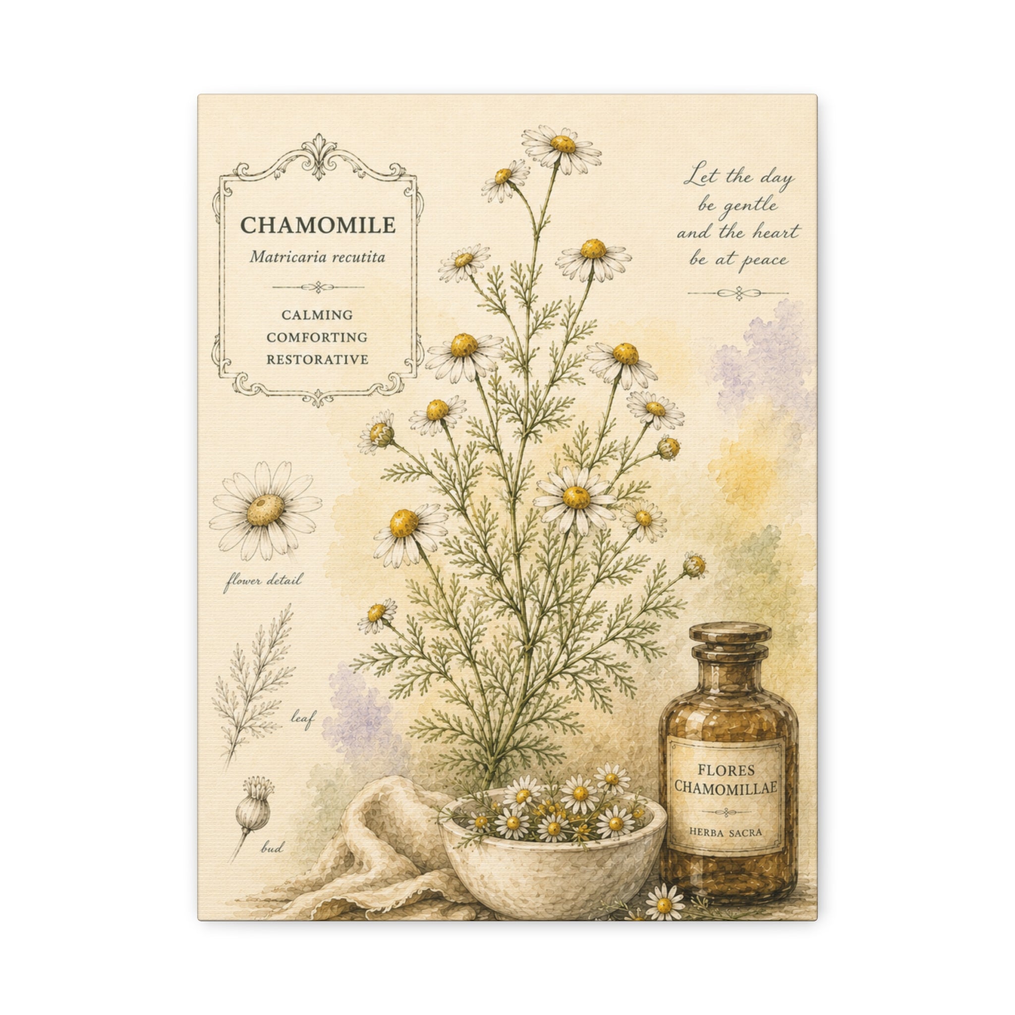 Chamomile Botanical Herbal Wall Art
