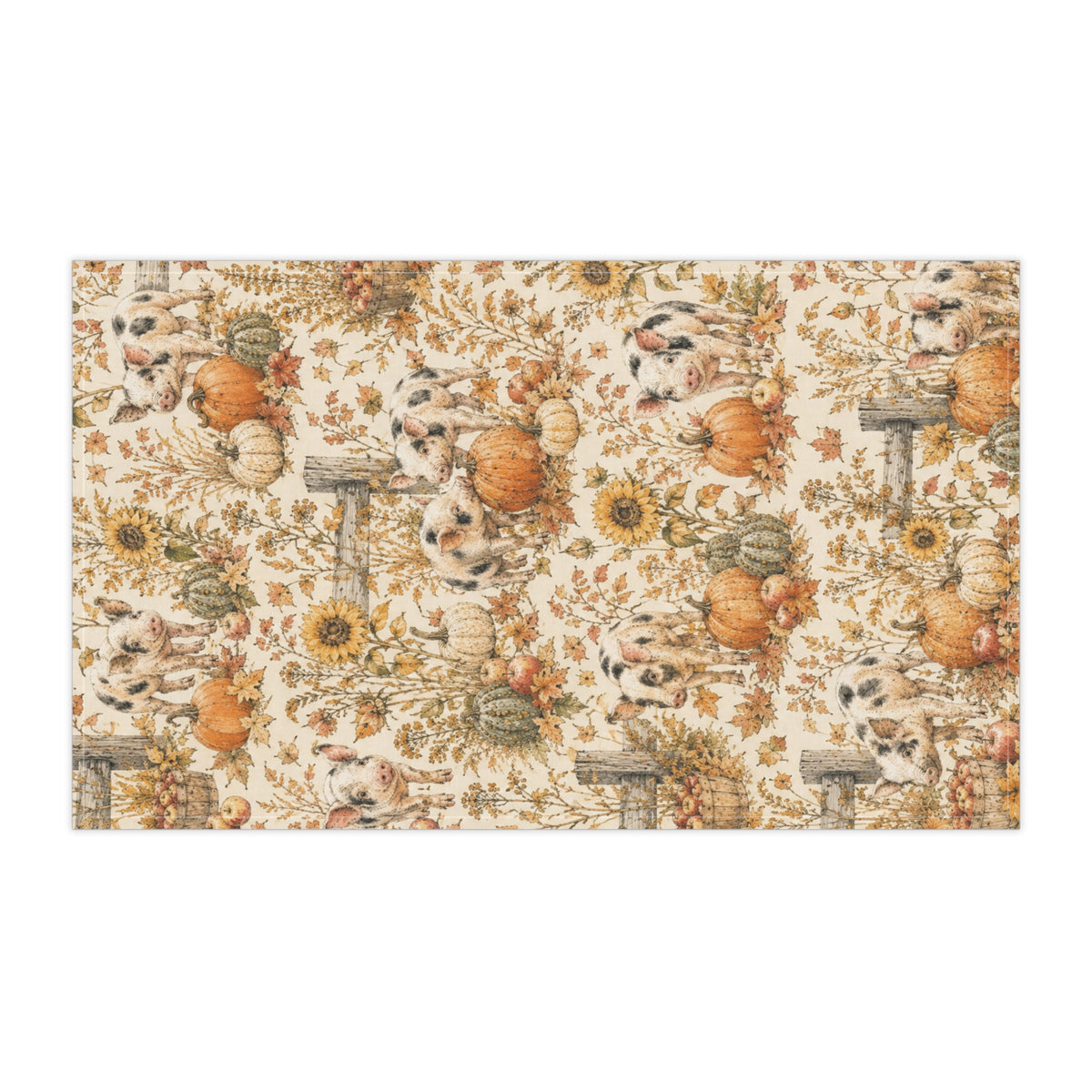 Harvest Piglets Tea Towel | Autumn Farmhouse Kitchen Towel
