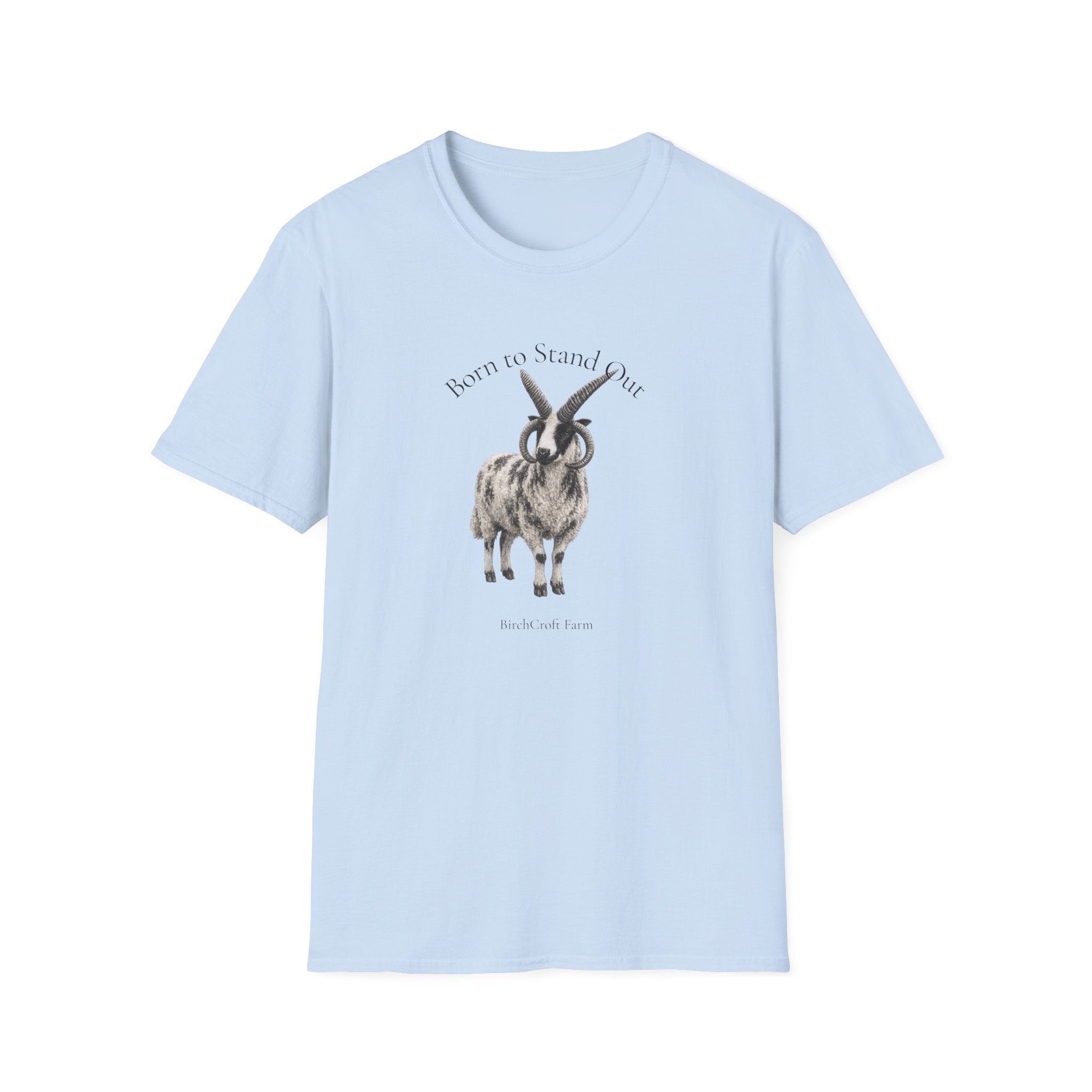 Born to Stand Out Jacob Sheep T-Shirt | 100% Cotton Farmhouse Graphic Tee | Four-Horn Sheep Shirt |