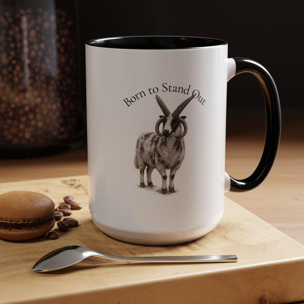 Born to Stand Out Jacob Sheep Mug | Four-Horn Sheep Coffee Mug | 11/15oz