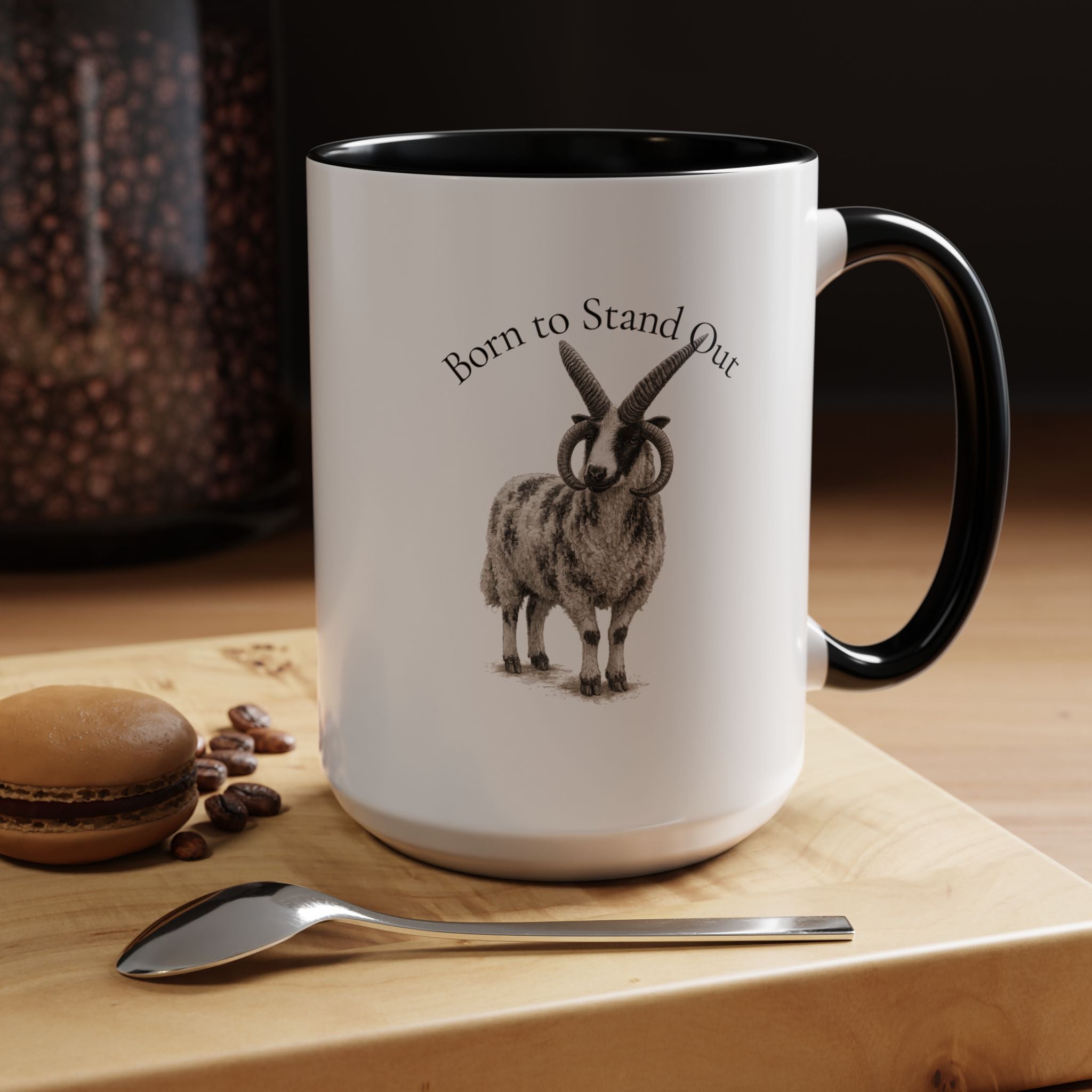 Born to Stand Out Jacob Sheep Mug | Four-Horn Sheep Coffee Mug | 11/15oz