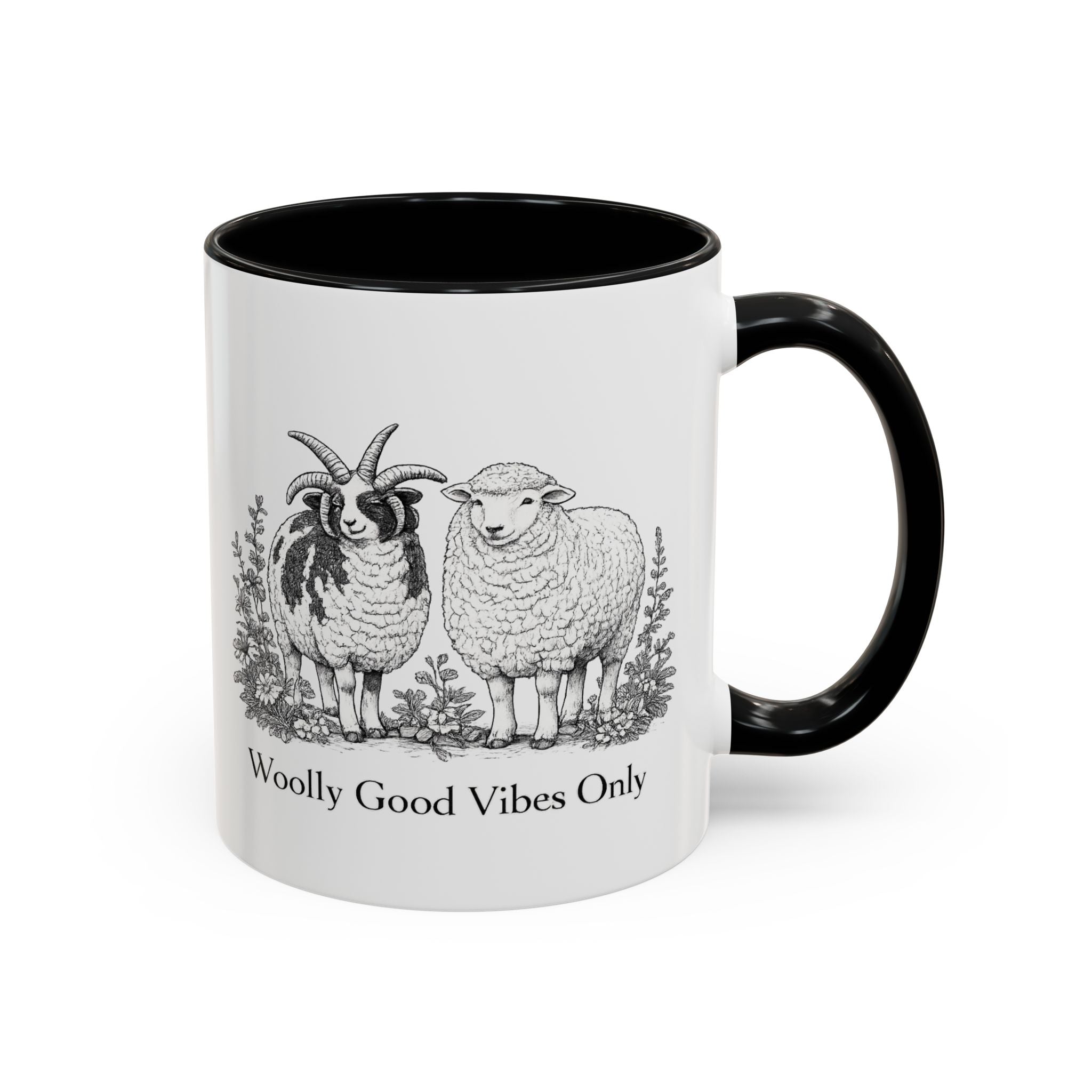 Woolly Good Vibes Only Mug | Accent Coffee Mug 11oz 15oz