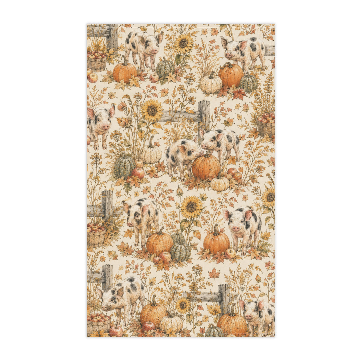 Harvest Piglets Tea Towel | Autumn Farmhouse Kitchen Towel
