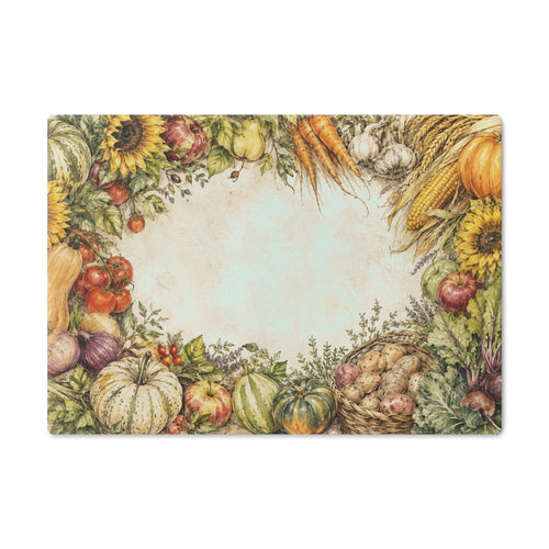 Autumn Harvest Cutting Board | Pumpkin Sunflower Vegetable Fall Kitchen