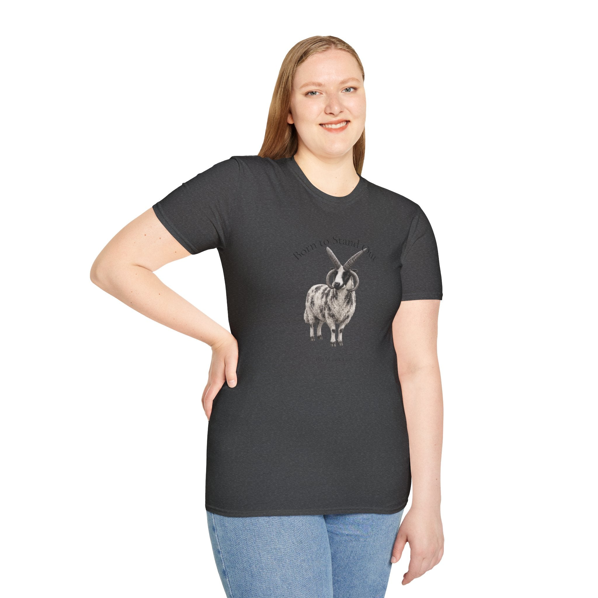 Born to Stand Out Jacob Sheep T-Shirt | 100% Cotton Farmhouse Graphic Tee | Four-Horn Sheep Shirt |