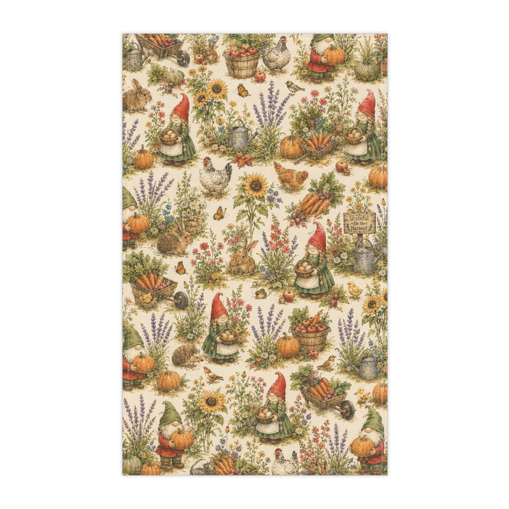 Harvest Helpers Tea Towel | Whimsical Autumn Farmhouse Kitchen Towel