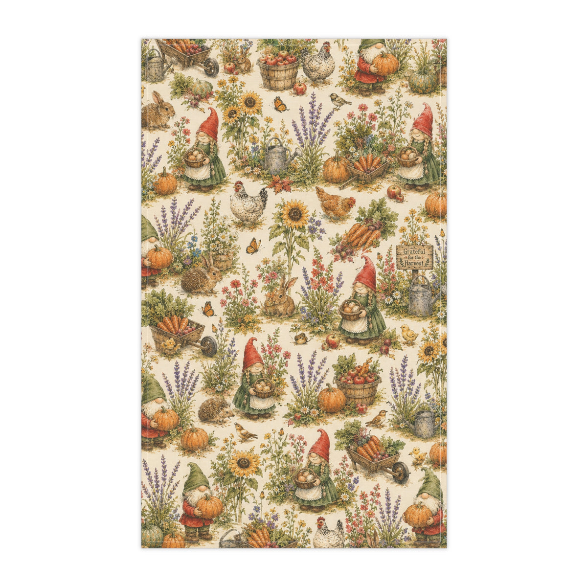 Harvest Helpers Tea Towel | Whimsical Autumn Farmhouse Kitchen Towel