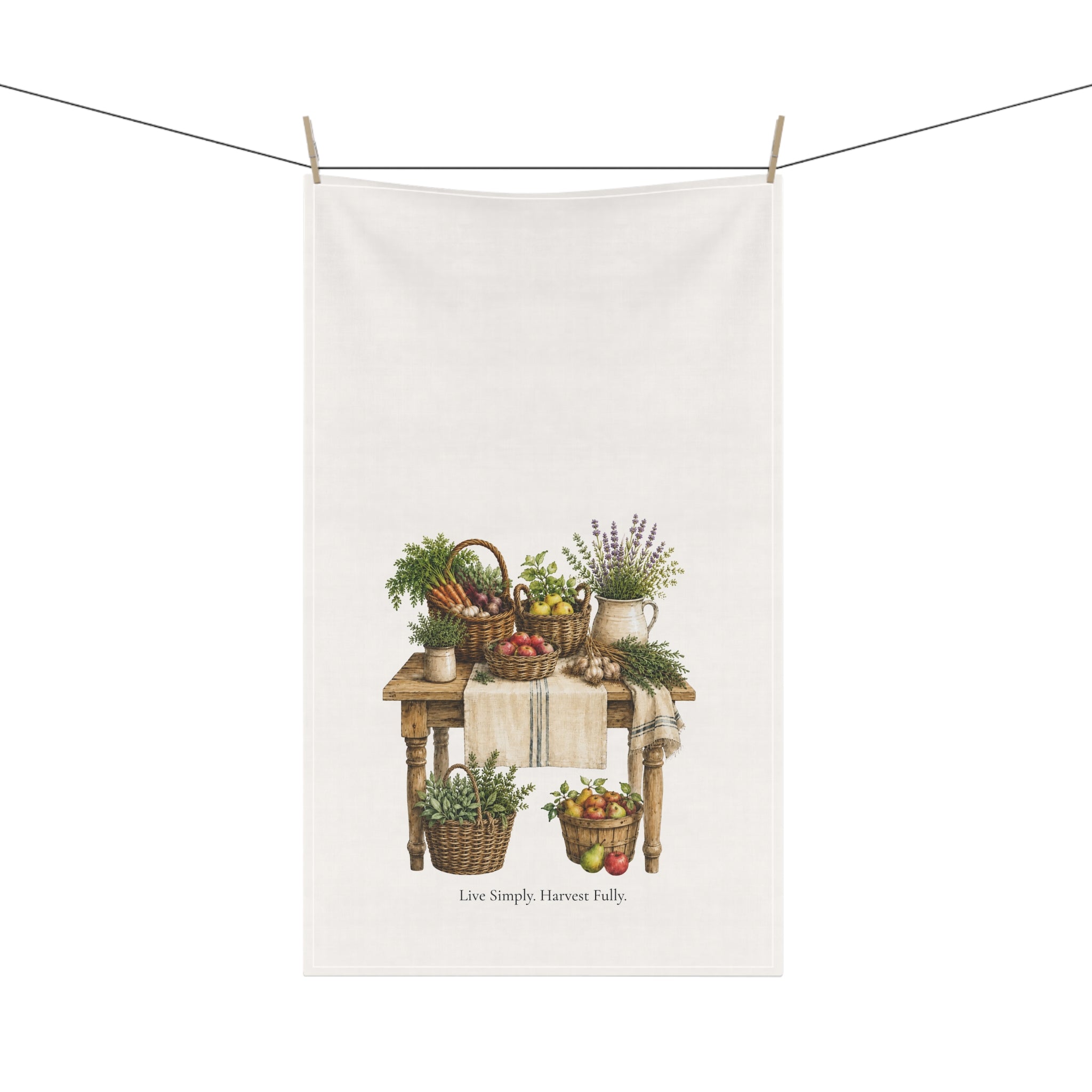 Garden Harvest Kitchen Towel | Rustic Cottage Decor