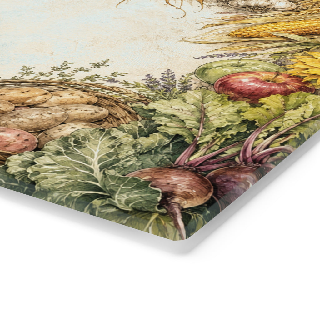 Autumn Harvest Cutting Board | Pumpkin Sunflower Vegetable Fall Kitchen