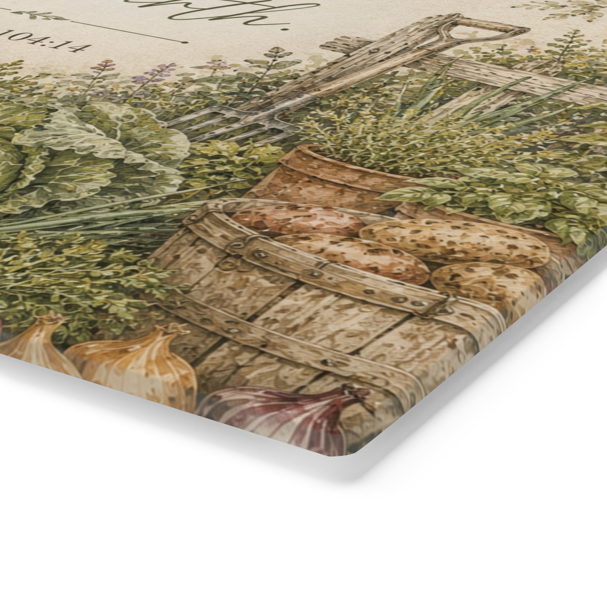 Psalm 104:14 Garden Cutting Board — Bringing Forth Food From the Earth