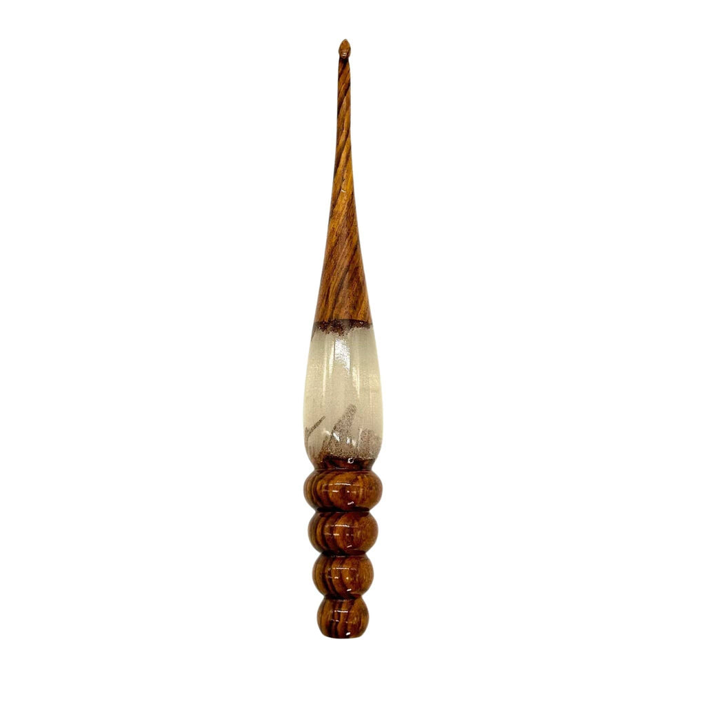 Sparkle Rosewood Ergonomic Crochet Hook – Handcrafted Wood Hook for Crocheters